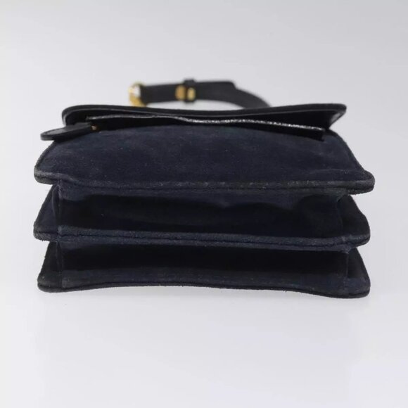 GUCCI Shoulder Bag Suede Navy Auth - Picture 11 of 16